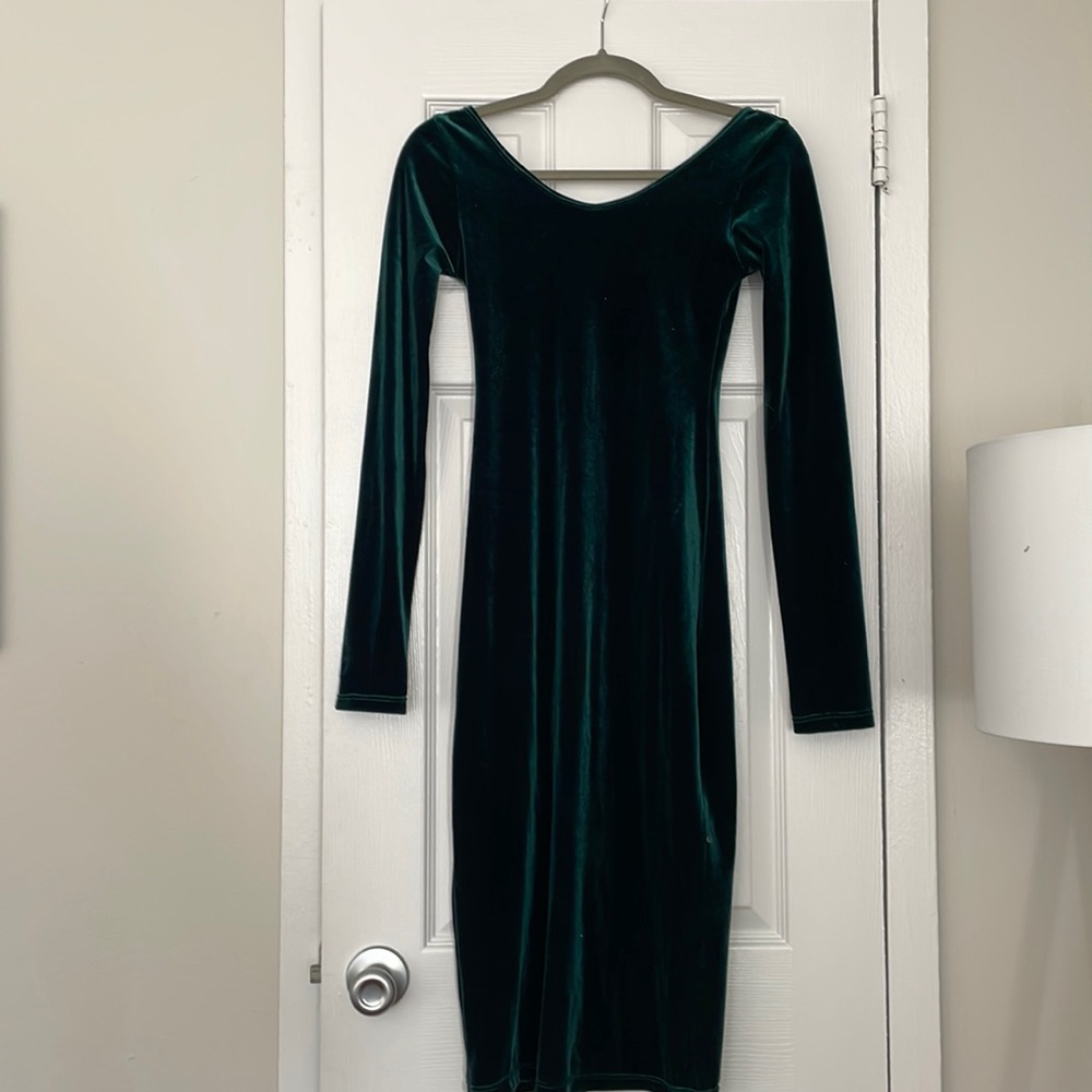 Velvet green dress